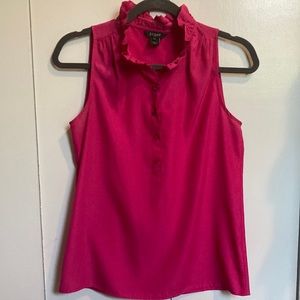 Jcrew Hot Pink Ruffle Blouse